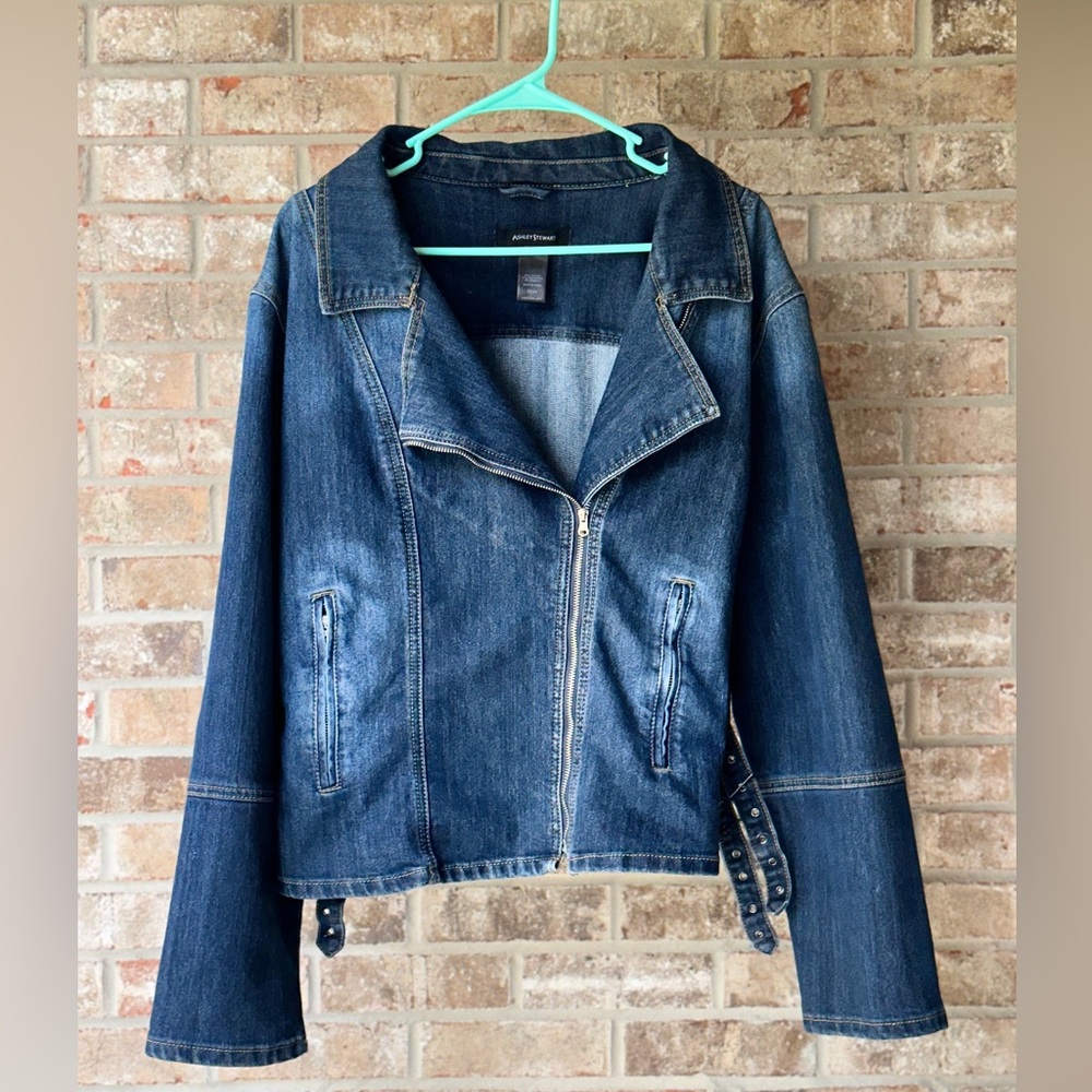 Denim Blue Jean Jacket Asymmetric design Y2k feel steampunk unique minimalist